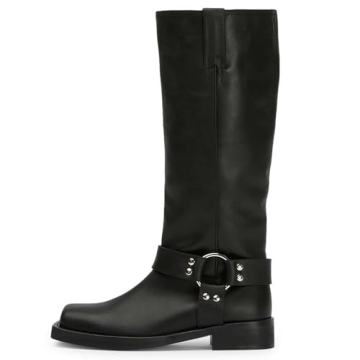FIFSY Stylish Black Knee High Boots for Women - Comfortable & Chic
