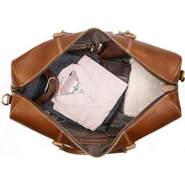 Leather Travel Duffel Bag | Stylish Gym Carry-On Bag