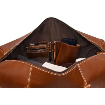 Leather Travel Duffel Bag | Stylish Gym Carry-On Bag