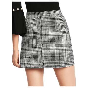 Floerns Women's Plaid High Waist Bodycon Mini Skirt