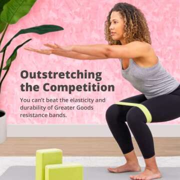 Greater Goods Exercise Resistance Bands, Great for Yoga, Pilates, Physical Therapy, Stretching, and The Home Gym, Set of 5