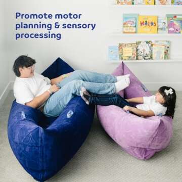 Fun and Function Air-Lite Cozy Canoe - Inflatable Sensory Peapod for Sensory Needs - Sensory Chair Compression Canoe for Kids Ages 3+ - Sensory Furniture - Purple - Medium