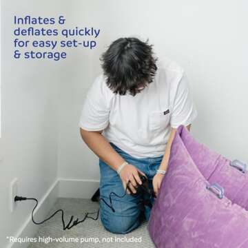 Fun and Function Air-Lite Cozy Canoe - Inflatable Sensory Peapod for Sensory Needs - Sensory Chair Compression Canoe for Kids Ages 3+ - Sensory Furniture - Purple - Medium