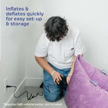 Fun and Function Air-Lite Cozy Canoe - Inflatable Sensory Peapod for Sensory Needs - Sensory Chair Compression Canoe for Kids Ages 3+ - Sensory Furniture - Purple - Medium