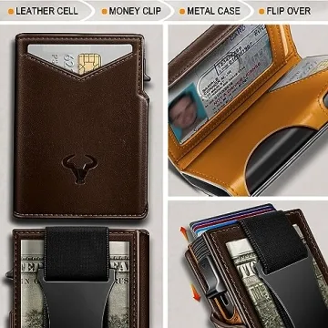 BULLIANT Men's Slim Wallet with Gift Box & Money Clip