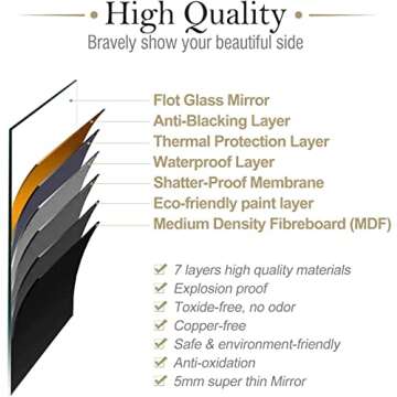 HOWOFURN Oval Wall Mirror, 24x36 Oval Black Bathroom Mirrors, Wall Mounted Mirror, Oval Vanity Mirror Metal Frame, Vertical & Horizontal Hang, Ideal for Bathroom, Bedroom, Living Room, Entryway