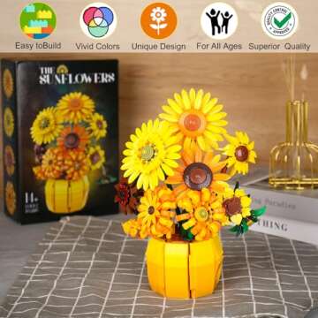 Xixikocol Sunflower Building Blocks Set – Artistic 3D Floral Kit