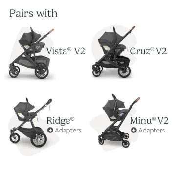UPPAbaby Mesa Max Infant Car Seat/Base with Load Leg and Robust Infant Insert Included/Innovative Safety Features + Simple Installation/Direct Stroller Attachment/Greyson (Charcoal Mélange)