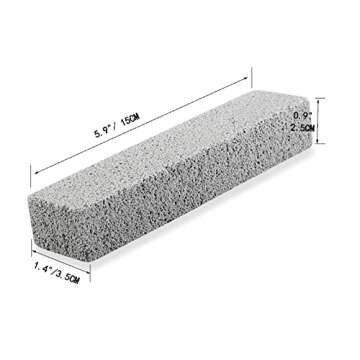 6 Pack Pumice Stone for Toilet Bowl Cleaning, Scouring Stick Remove Toilet Bowl Hard Water Rings, Calcium Buildup and Rust Suitable for Cleaning Toilet, Bathroom, Kitchen Sink, Grill（Gray