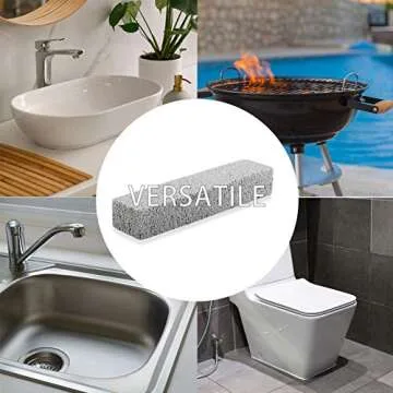 6 Pack Pumice Stone for Toilet Bowl Cleaning, Scouring Stick Remove Toilet Bowl Hard Water Rings, Calcium Buildup and Rust Suitable for Cleaning Toilet, Bathroom, Kitchen Sink, Grill（Gray