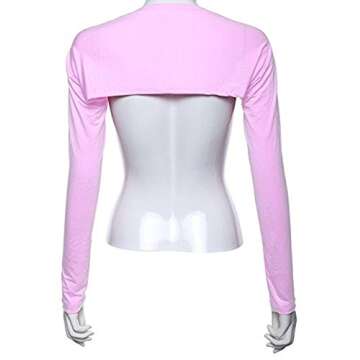 YEESAM Bolero Shrugs for Women Long Sleeve Arm Sleeves Hijab Accessories One Size (Pink)
