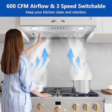 JOEAONZ 20 Inch Range Hood with 5-layer Mesh Filter