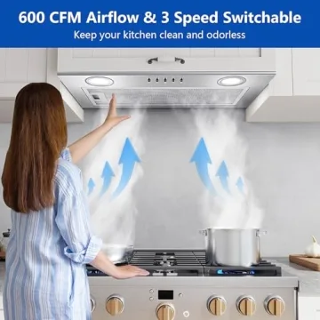 JOEAONZ 20 Inch Range Hood with 5-layer Mesh Filter