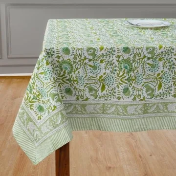 Elegant CPC Cotton Tablecloth 60x60 Inch - Indian Block Print for All Occasions