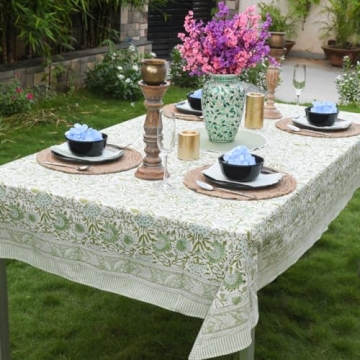 CPC Cotton Tablecloth 60x60 Inch Indian Block Print