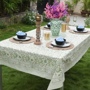 CPC Cotton Tablecloth 60x60 Inch Indian Block Print