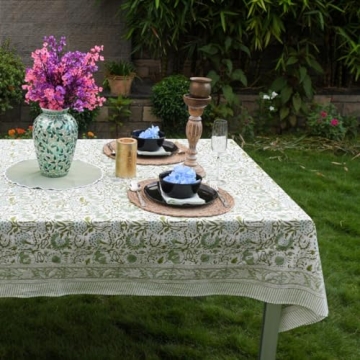 CPC Cotton Tablecloth 60x60 Inch Indian Block Print