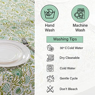 CPC Cotton Tablecloth 60x60 Inch Indian Block Print