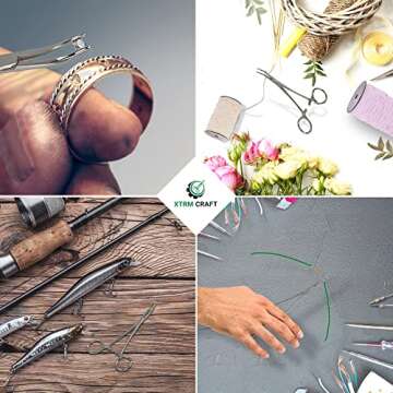 XTRM CRAFT Pean Hemostat Curved 10" Multipurpose Locking Tweezer Clamps Serrated, Stainless Steel, H...