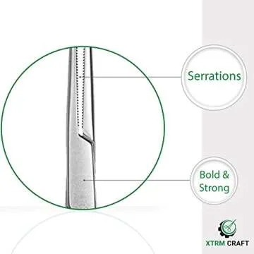 XTRM CRAFT Pean Hemostat Curved 10" Multipurpose Locking Tweezer Clamps Serrated, Stainless Steel, Hemostats for Nurses, Fishing Forceps, Crafts and Hobby