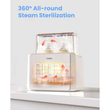 LAREX Double Bottle Warmer, 11-in-1 Fast Baby Bottle Warmer for Breastmilk and Formula, with Timer, Fits 2 Bottles, Accurate Temp Control, Milk Warmer with Thaw, Steri-lizing, Keep Warm, Heat Food