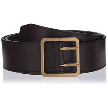 Frye and Co. Women's 2-Prong Leather Jeans Belt, Black, X-Large