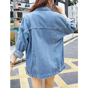 Gozoloma Women's Oversized Denim Jacket for Stylish Comfort