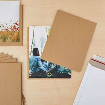 Juvale Corrugated Cardboard Sheets, 8x10 Flat Card Boards Inserts for Crafts, Packing, Shipping, Mov...