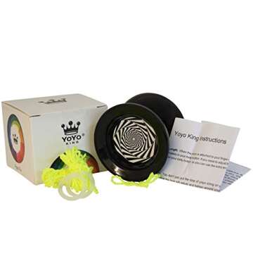 Yoyo King Black Mesmerize Professional Responsive Trick Yoyo with Ball Bearing Axle and Extra String