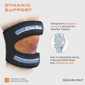 Cho-Pat Dual Action Adjustable Knee Strap for Pain Relief