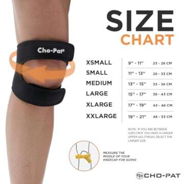 Cho-Pat Dual Action Adjustable Knee Strap for Pain Relief