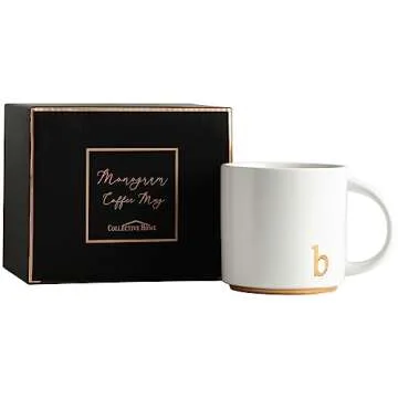 Elegant Personalized Monogram Ceramic Mugs with Gift Box