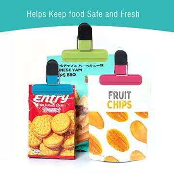 Bag Clips, AK1980 Food Clips, Kitchen Clips for Refrigerator Food Storage Packages, Snack Bags, Photos - Clip Clips for Home, Office, School and More