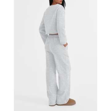 Trendy Queen Sweatsuits Women 2 Piece Outfits Lounge Matching Sets Comfy Clothing Two Piece Sweat Set Tracksuits Fashion 2025 Grey L