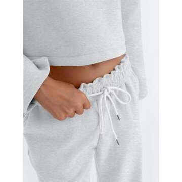 Trendy Queen Sweatsuits Women 2 Piece Outfits Lounge Matching Sets Comfy Clothing Two Piece Sweat Set Tracksuits Fashion 2025 Grey L