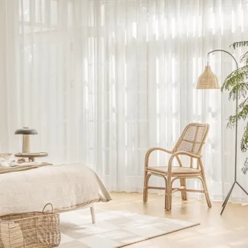 FMFUNCTEX Linen Blend Sheer Curtains for Living Room