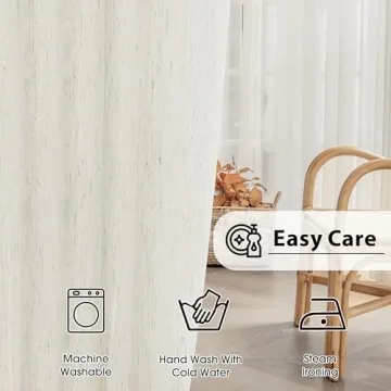 FMFUNCTEX Linen Blend Sheer Curtains for Living Room