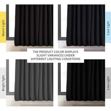 HPD Half Price Drapes Signature Velvet Thermal Blackout Curtains for Living Room 120 Inch Long (1 Panel) Rod Pocket Insulated Blackout Curtains for Bedroom Window Curtains, 100W x 120L, Black