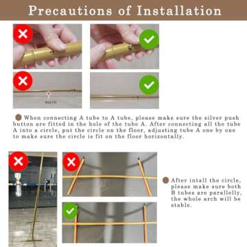 6.6FT Balloon Arch Stand Metal Round Backdrop Stand Circle Balloon Arch Frame Wedding Arches with Storage Bag for Ceremony Birthday Party Baby Shower Decoration