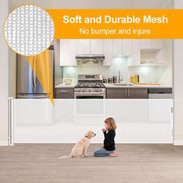 180 Inch Retractable Baby Gates for Safety and Style