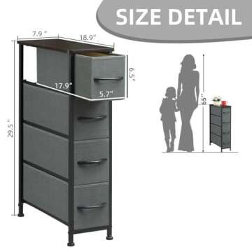 Somdot Narrow Dresser: Stylish Storage for Small Spaces