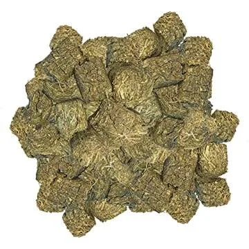 Timothy Hay Cubes 1 lb - 100% All Natural, High Fiber, Sun Cured Timothy Grass Food & Treat - Rabbits, Guinea Pigs, Chinchillas, Degus, Prairie Dogs, Tortoises, Hamsters, Gerbils, Rats & Small Pets