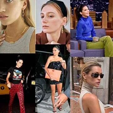 Link Chain Drop Earrings Minimalist Punk Paperclip Chain Dangle Earrings for Women Gold Silver