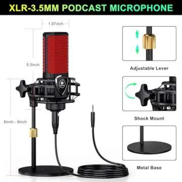 Podcast Microphone Bundle with Live Sound Board and Voice Changer for Easy Streaming