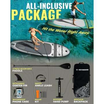 Durable HEYBOARD Inflatable Paddle Board with Accessories