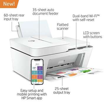 HP DeskJet Plus 4155 Wireless All-in-One Printer - Compact Inkjet Printer with Mobile Printing, Scan...