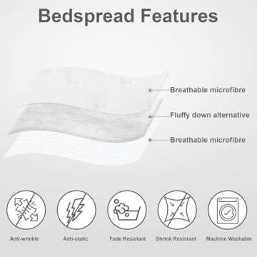 Hansleep White Quilt Queen Size - Pick Stitch Ultrasonic All Season Bedspread Queen, Soft Lightweight Coverlet Bedding Set, 3 Pieces (1 Quilt, 2 Pillow Shams)