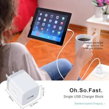 Wall Charger Adapter USB Charging Block, 5Pack Single Port USB Plug in Charger Cube Box Power Blocks Brick Charger Station Compatible with Samsung Galaxy A53 A13 A54 A20 S23 S22 S20 S21 A25
