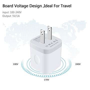 Wall Charger Adapter USB Charging Block, 5Pack Single Port USB Plug in Charger Cube Box Power Blocks Brick Charger Station Compatible with Samsung Galaxy A53 A13 A54 A20 S23 S22 S20 S21 A25