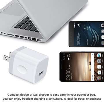 Wall Charger Adapter USB Charging Block, 5Pack Single Port USB Plug in Charger Cube Box Power Blocks Brick Charger Station Compatible with Samsung Galaxy A53 A13 A54 A20 S23 S22 S20 S21 A25